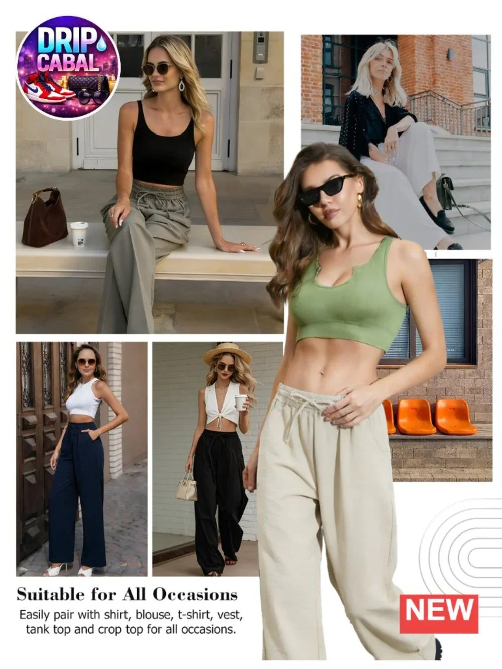 Women's Wide Leg Palazzo Pants with Pockets Drawstring Waist Lightweight Summer